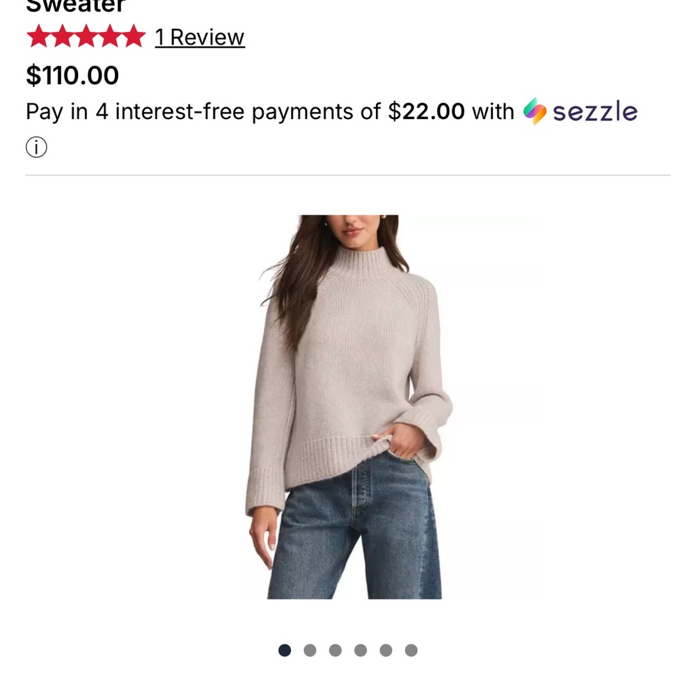 Z Supply Cream Ribbed Mock Neck Sweater